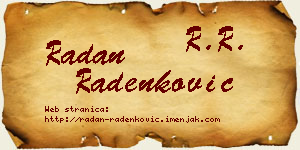 Radan Radenković vizit kartica